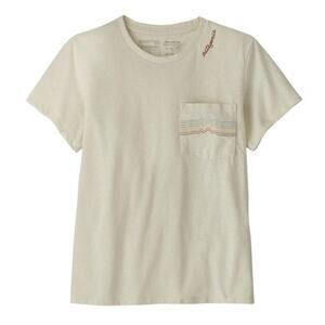 Patagonia Kids Ridge Rise Stripe Pocket Tee Birch White XS